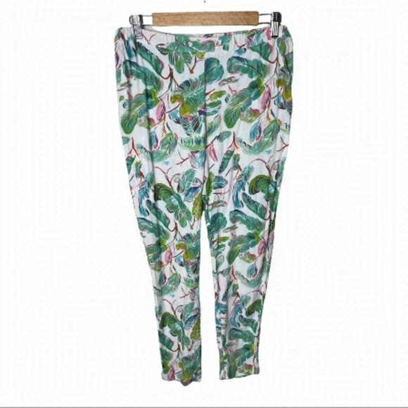 𝅺cyrillus Paris tropical leaf print casual pant size 40 - Picture 1 of 8